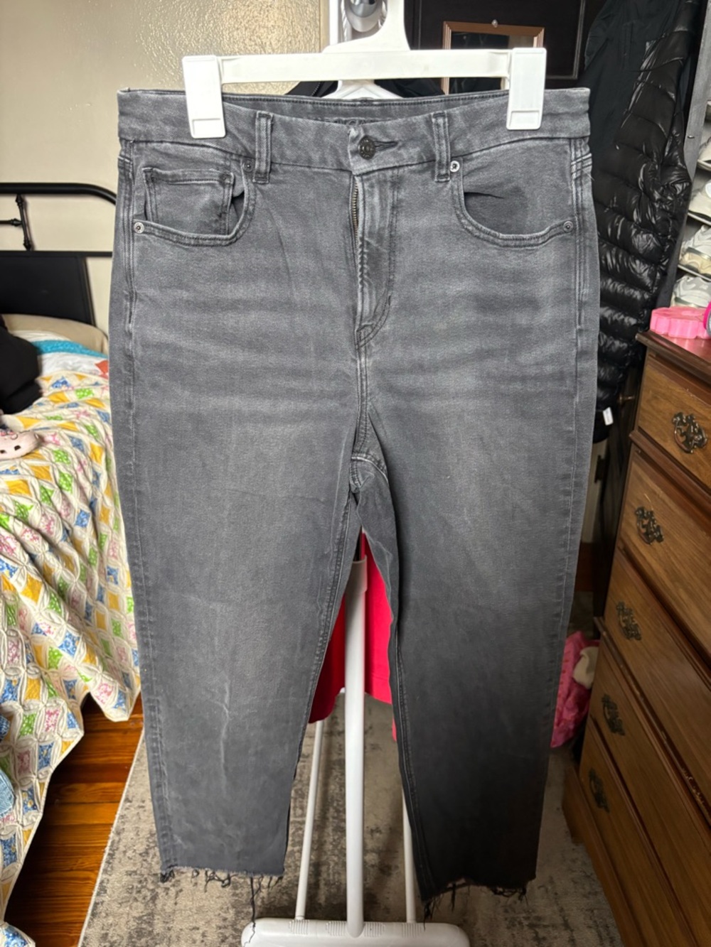 American Eagle Outfitters Women's High-Rise Gray Washed Jeans